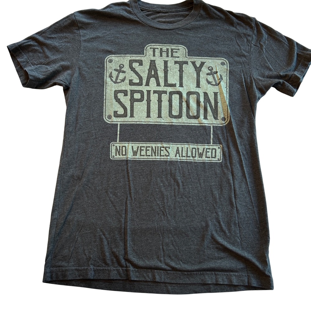 Spongebob‎ Squarepants The Salty Spitoon No Weenies Allowed Gray Graphic T-Shirt